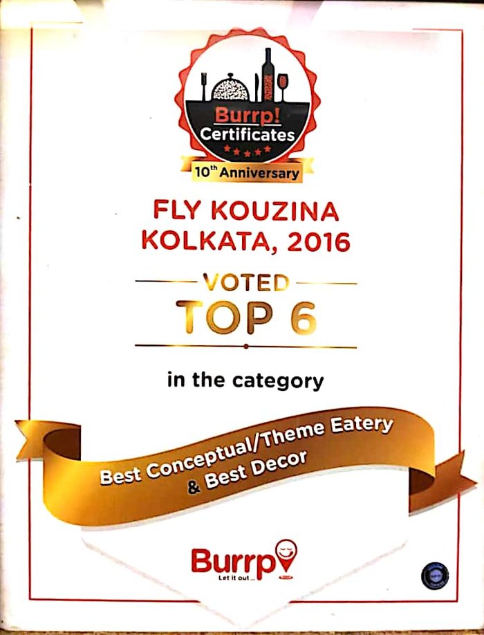 Burrp Certificates 2016: Top 6 Best Conceptual Theme Eatery and Best Decor
