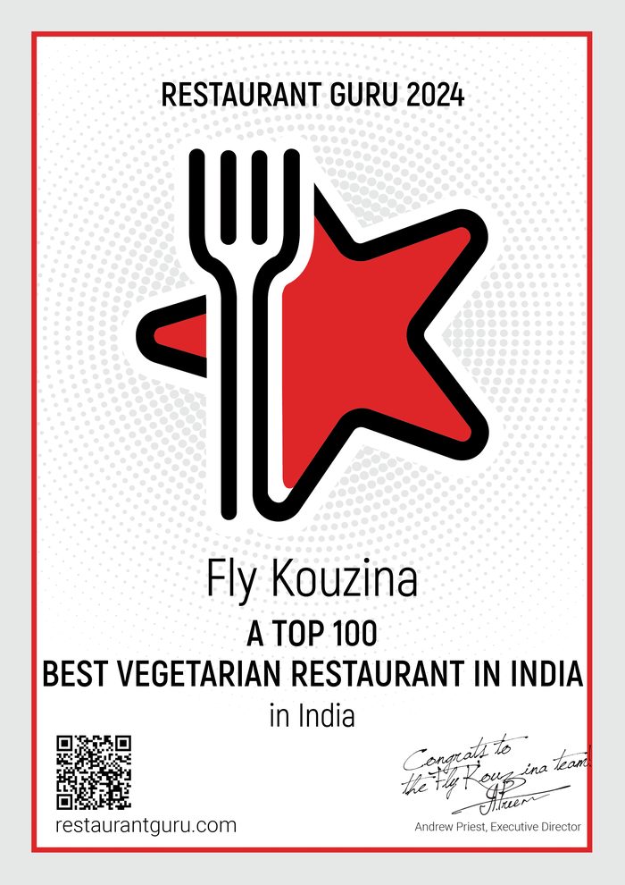 Restaurant Guru 2024 certificate: Top 100 Best Vegetarian Restaurants in India