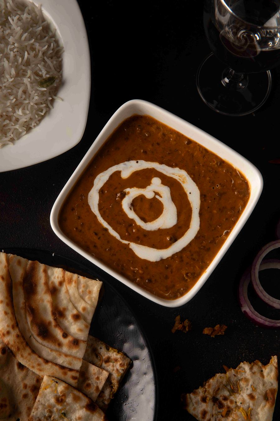Dal makhani finished with cream